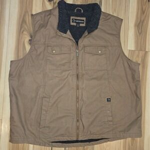 Dri‎ Duck Trek Vest Mens Brown Size 4XL Sherpa Lined Quilted Work Wear